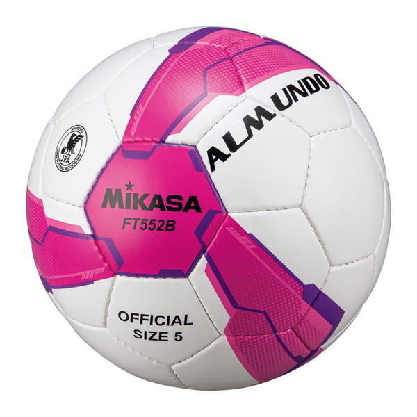 MIKASA FT552B-PV サッカーボール 検定球 5号球 ALMUNDO(中学・高校・大学・一般用) 手縫い ピンク×バイオレット