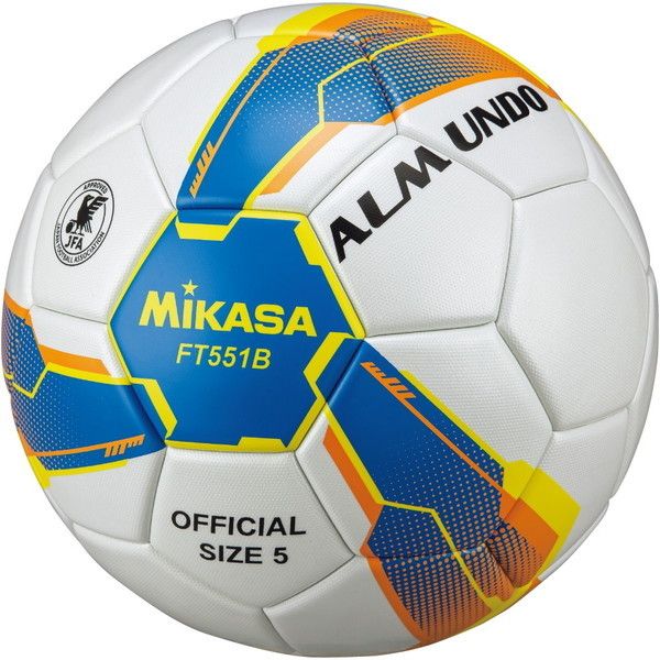 MIKASA FT551B-BLY [サッカーボール ALMUND 検定球 5号球(一般・大学・高校生・中学生用)貼り ブルー/イエロー]