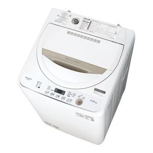 【標準設置込】SHARP ES-GE4E ベージュ系 [簡易乾燥機能付洗濯機(4.5kg)] E7479