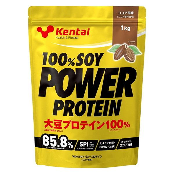 健康体力研究所 ケンタイ 100%SOY パワープロテイン ココア 1kg