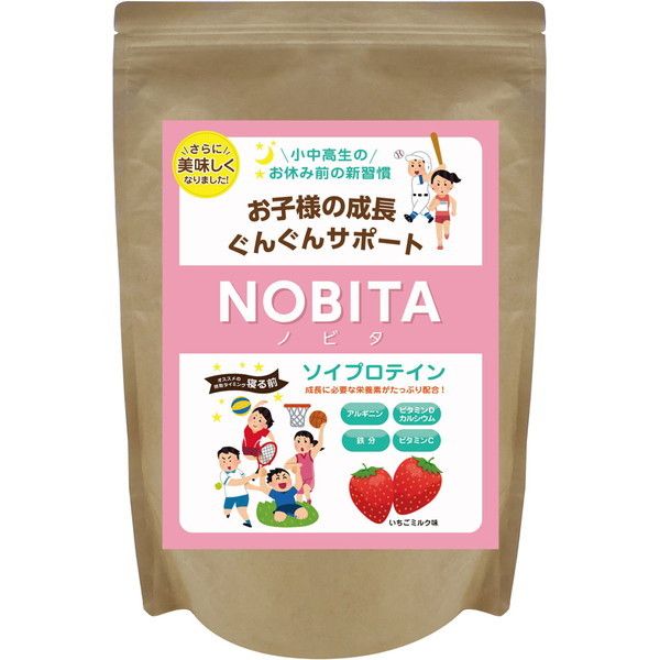 feel. NOBITA ソイプロテインFD-0002 005 イチゴミルク 【メーカー包装済】 最安値級価格