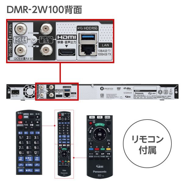 大阪正規品 パナソニック　おうちクラウドディーガ　DMR-2W100 ブルーレイレコーダー