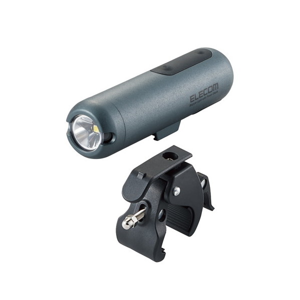 ELECOM BCA-M02L-3350GM 自転車 用 ライト LED 400ルーメン 容量3350mAh USB充電式 防雨仕様 IPX5防水 モバイルバッテリー機能付き USB-A×1 色温度6500K (昼光色) ガンメタリック