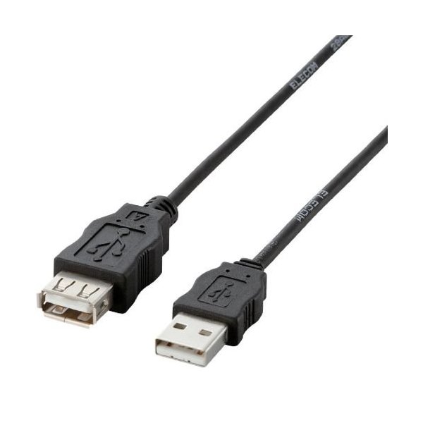 ELECOM USB-ECOEA05 ブラック [環境対応USB2.0延長ケーブル(0.5m)] USBケーブル