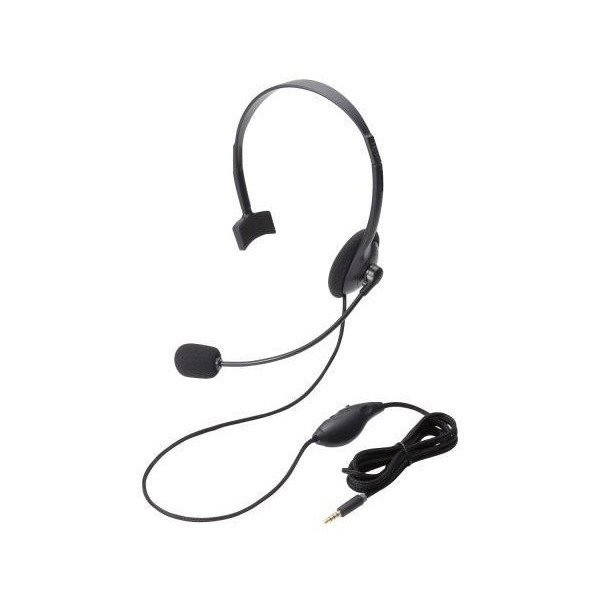ELECOM HS-HP21TBK 4極ヘッドセットマイクロフォン 片耳 オーバーヘッド ブラック マイク・ヘッドセット